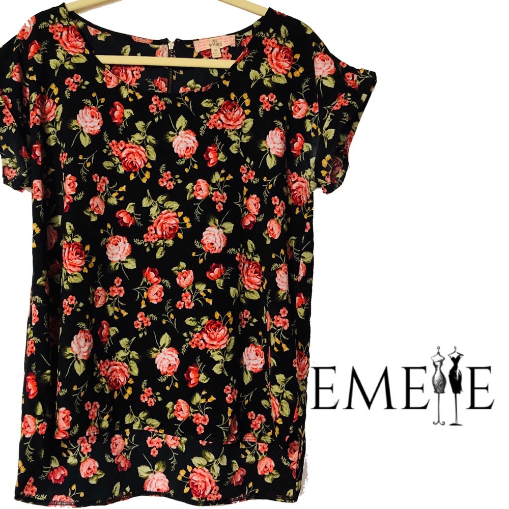 Juniors Pink Republic Printed Dolman Top Teens XL